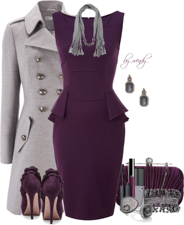 Purple & Grey and Peplum contest" by wendyfer on Polyvore- I NEED .