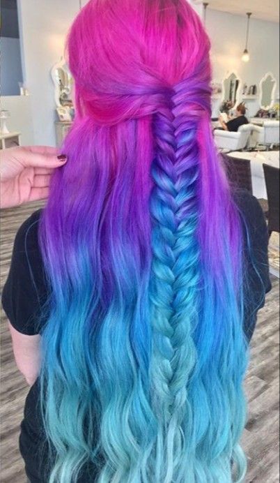 Pink purple blue hair | Dyed hair blue, Rainbow hair color, Blue .