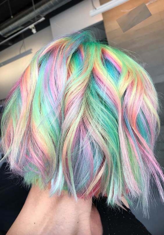 Awesome Rainbow Hair Colors for Short Haircuts in 2018 | Pastel .