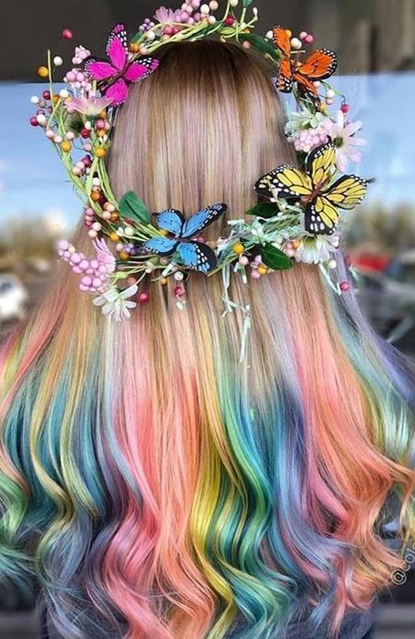 15 Cool Rainbow Hair Color Ideas For Festival Goers | Rainbow hair .