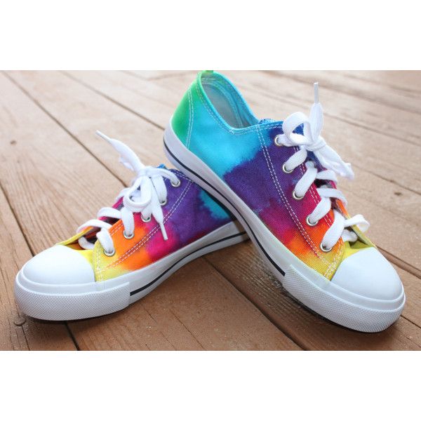 Tie Dye Rainbow Shoes | Rainbow shoes, Tie dye shoes, How to dye sho