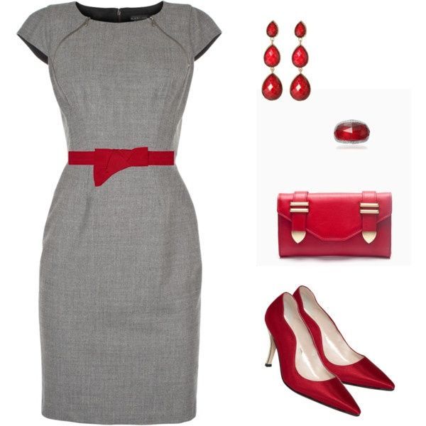 Outfit in red & gray | Outfits | Pinterest | Outfits vestidos .
