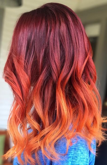 15 Gorgeous Red Ombre Hair Ideas for Fiery Ladies | Orange ombre .