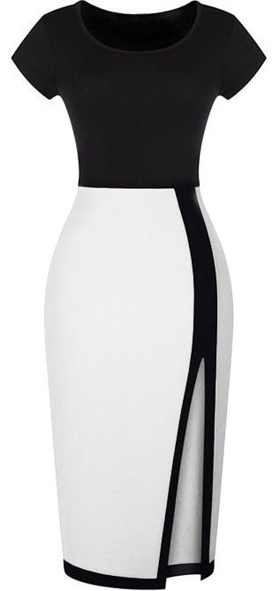 Colour-block Split Bodycon Dress - ShopStyle in 2023 | Dresses for .