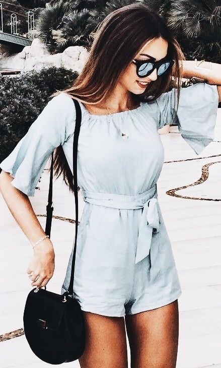 Cute blue romper. | Summer trends outfits, Fall trends outfits .
