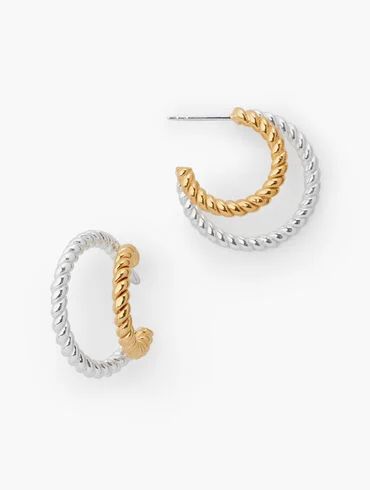 Sterling & Gold Rope Hoop Earrings | Faceted bead bracelet .