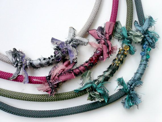 Silver rope necklace, Choker necklace, Chunky silk necklace .