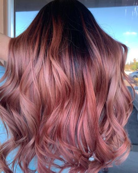 15 Ways to Wear a Rose Gold Balayage Hair Color | Rose gold hair .