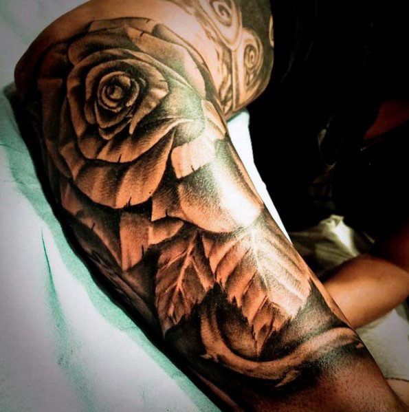 Rose Sleeve For Men's Tattoo Ideas | Rose tattoos for men, Rose .