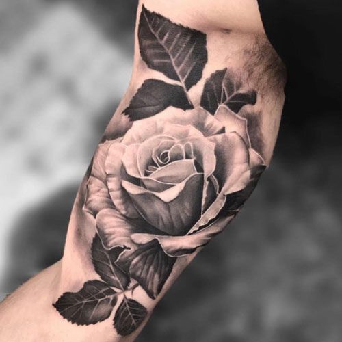 Men's Hairstyles Now | Bicep tattoo, Inner bicep tattoo, Rose .