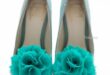 Ruffle Chiffon Flower shoe clips | Flower shoes, Simple shoes .