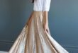 Gold Sequin long Skirts/Wedding Party Formal Holiday Full Maxi .