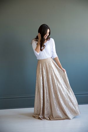 Full Maxi Skirt — Bree Lena | Full maxi skirt, Sequin skirt long .