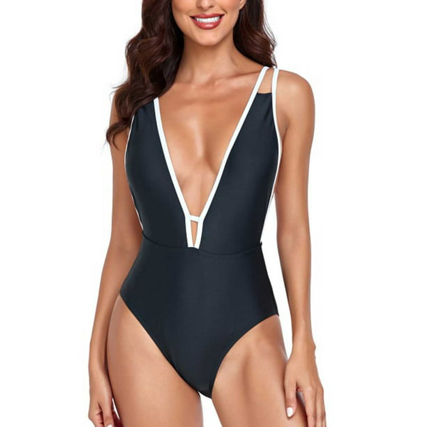 OGLCCG One Piece Swimsuit for Women Sexy Deep V Neck Tummy Control .