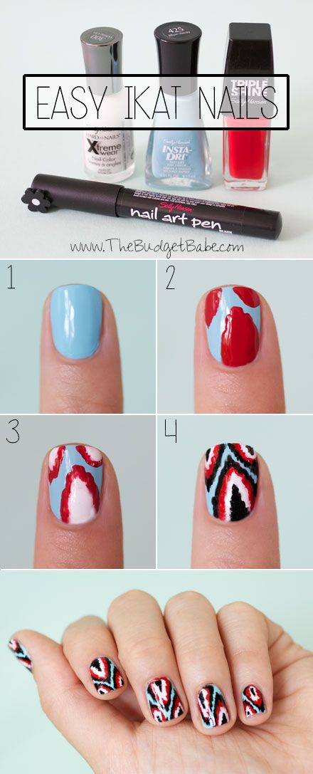 Easy Ikat Nails Tutorial with Sally Hansen | Ikat nails, Sharpie .