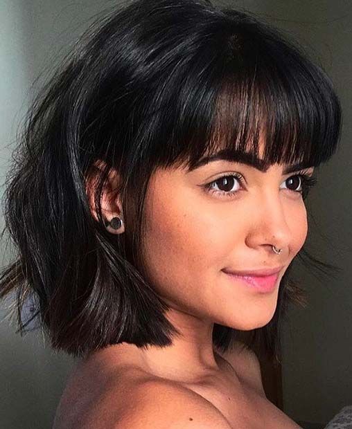 43 Trendy Ways to Wear Short Hair with Bangs - StayGlam | Thick .