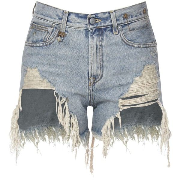 SHREDDED SLOUCHY SHORTS (4.067.870 IDR) ❤ liked on Polyvore .