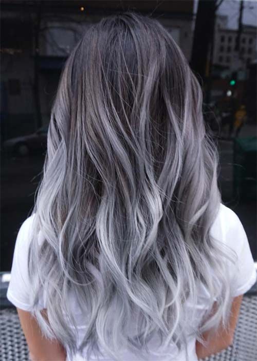 Silver Hair Trend: 51 Cool Grey Hair Colors to Try | Grey ombre .