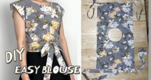 DIY Simple Wrap Top / Rectangle shirt / Summer Crop top Tutorial .