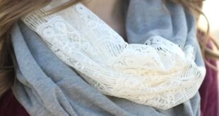 how to make a DIY lace & knit infinity scarf sewing tutorial | Diy .