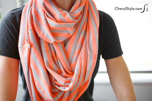 Make an inexpensive DIY infinity scarf — it's quick and easy .