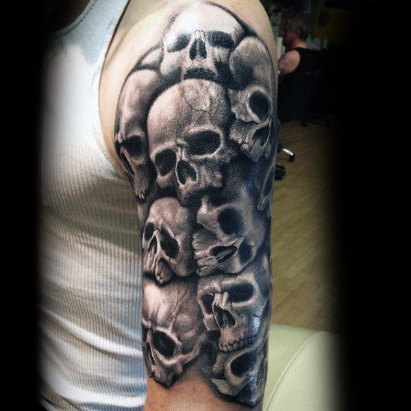 50 Skull Sleeve Tattoos For Men - Masculine Design Ideas | Skull .