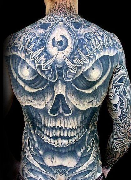 40 Skull Back Tattoo Designs For Men - Masculine Ink Ideas | Skull .
