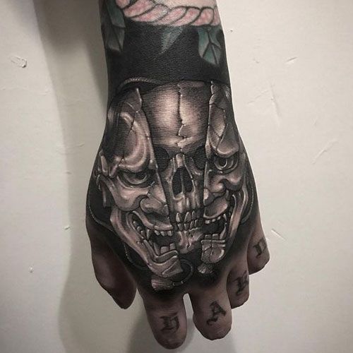 Men's Hairstyles Now | Skull hand tattoo, Japanese hand tattoos .