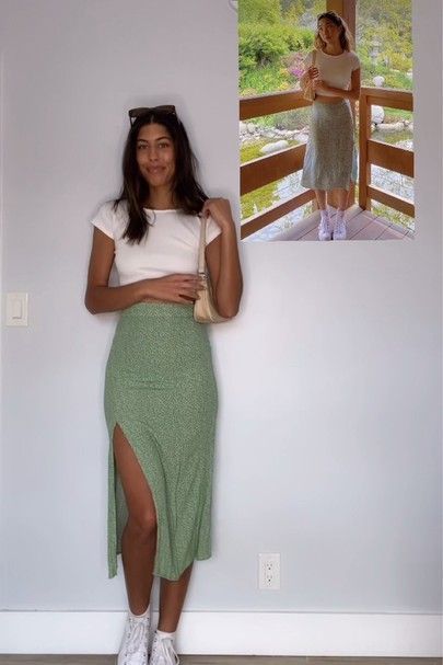 fashion fall outfits ,new arrivals for woman | Floral skirt .