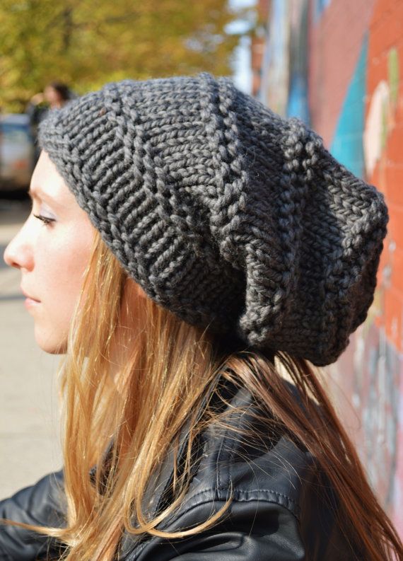 Baggy Dreadlocks Beanie, Hand Knitted Tam Hat, Oversized Slouchy .