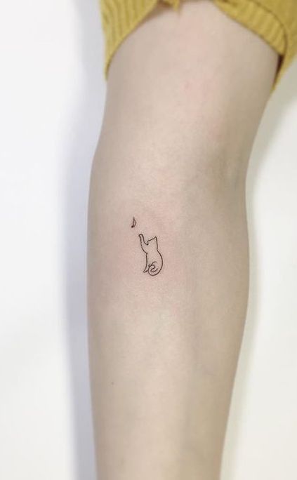 Cat outline with a music note tattoo | www.otziapp.com | Tiny .