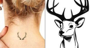 Deer Skull Tattoo Ideas For Nape | Antler tattoo, Deer skull .