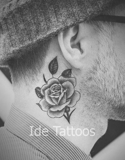40 Small Neck Tattoos For Men - Masculine Ink Design Ideas | Rose .