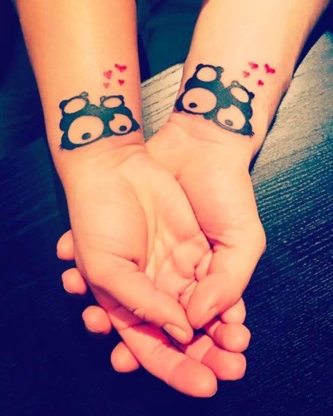 Tattoos for couples | Panda bear tattoos, Panda tattoo, Bear tatto