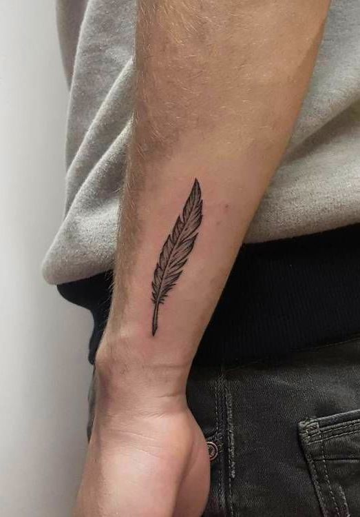 30 Side Wrist Tattoos Ideas | Wrist tattoos for guys, Feather .