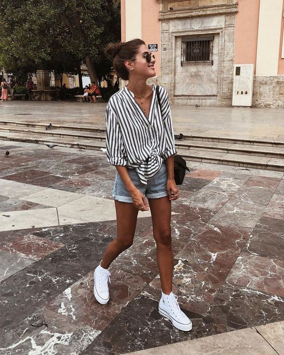34 Cute Casual Outfits with White Sneakers | Spring Outfits Ideas .