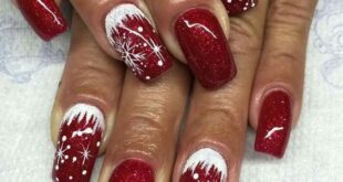 Fantastic Square Christmas Nails Design | Christmas gel nails .