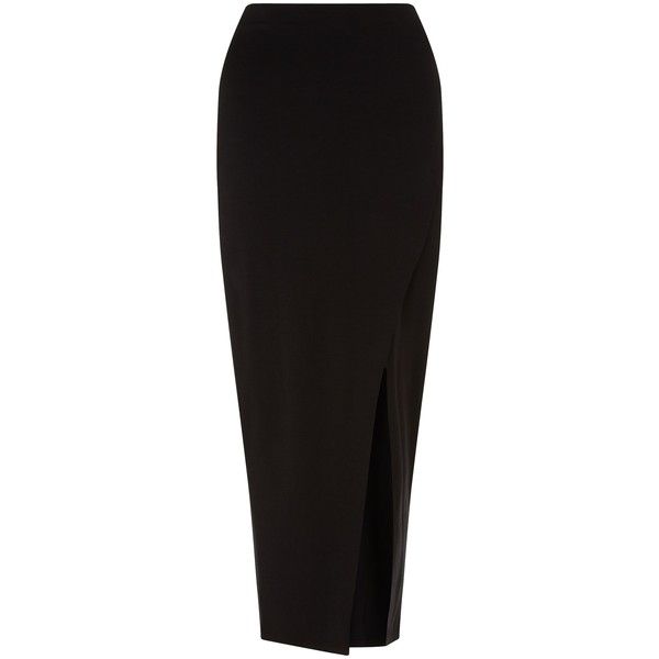 Miss Selfridge Maxi Side Split Skirt, Black | Split skirt, Maxi .