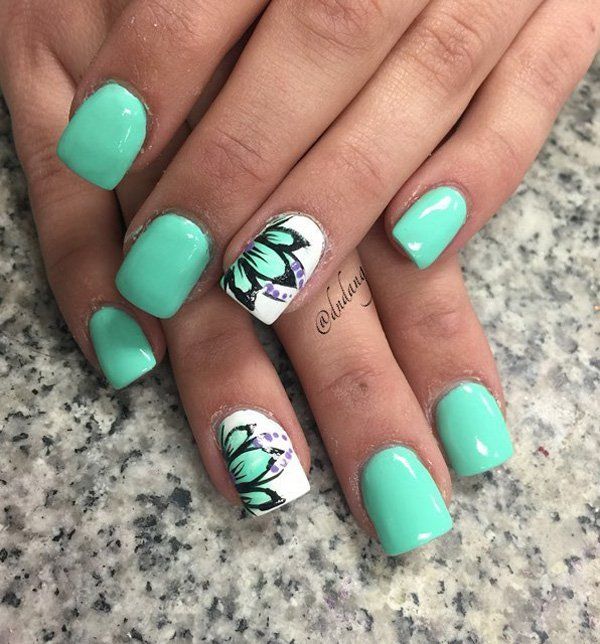 45 Refreshing Green Nail Art Ideas | Art and Design | Nails, Green .