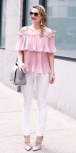 Pastel pink off shoulder tops | HOWTOWEAR Fashion | Fashion .