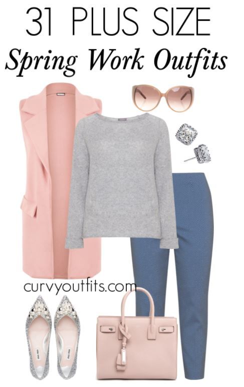 31 stylish plus size spring work outfits | Spring work outfits .