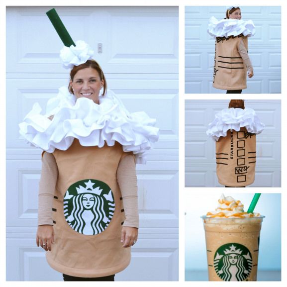 Starbucks. Frappuccino. Halloween costume. Felt. Pellon. Puff .
