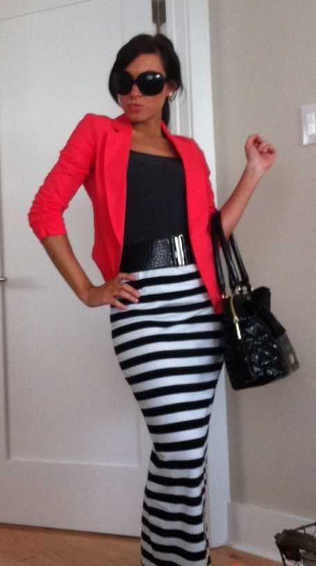 striped maxi skirt | Fashion, Fashion outfits, Sty