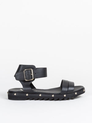 Agl Ankle Wrap Sandal with Studded Sole in Bla