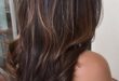 Shiny brunette with hints of balayage highlights | Gorgeous hair .