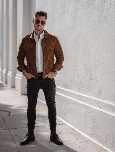 Suede Jacket Outfits For Men
     