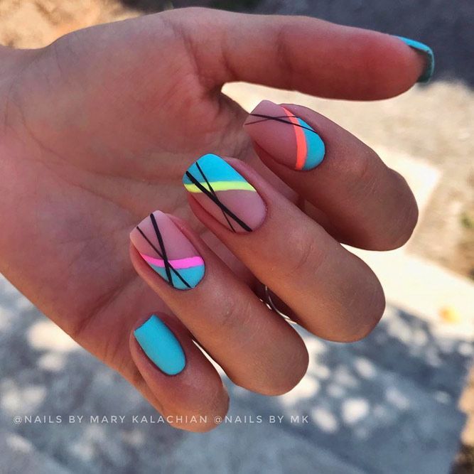 68 Best Summer Nails Designs | Lines on nails, Nails, Summer gel nai