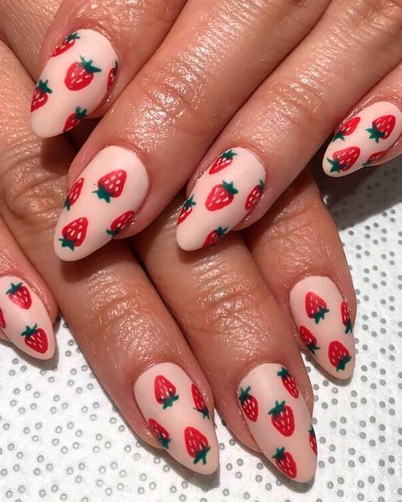 Summer Strawberry Nail Art
     