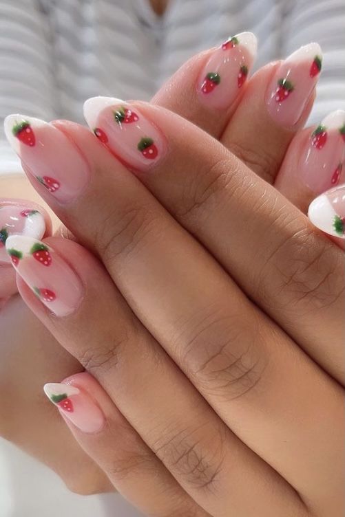 55+Bombshell Nail Designs to Try Now | Strawberry nail art, Cute .