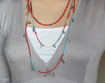 Multi Tassels Extra Long Bohemain Necklacemulti Tassel Long - Etsy .